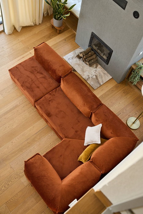 Atelier Del Sofa Kanyon - Sofá-cama de esquina Rojo azulejo